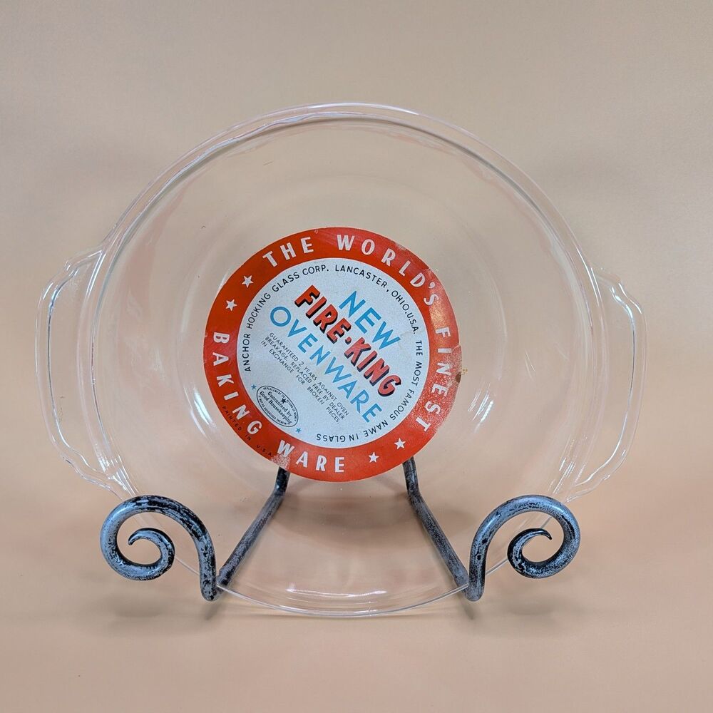 Vintage Fire King Clear Glass Round Casserole Baking Dish 1.5 QT Made in USA